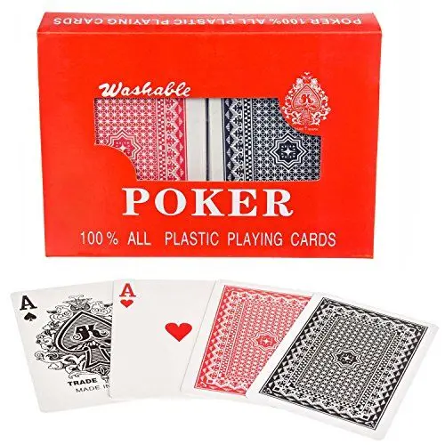 Produktbild: GOODS+GADGETS Royal 100% Plastik Poker-Karten Kunststoff-Karten Spielkarten Doppel-Deck Set