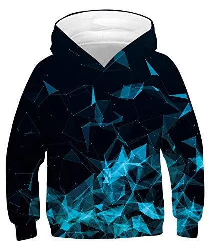 Produktbild: Goodstoworld Hoodie Jungen Pullover Kinder 3D Blaue Rauch Jungen Mädchen Pulli Junges Kapuzenpullover Coole Lange ärmel Sweatshirt Lustige Pullover 12-13 Jahre