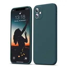 Produktbild: GOODVISH Hülle Kompatibel mit iPhone 11 | Ultra dünn Liquid Silicone Hülle | Kameraschutz und Bildschirmschutz | 360° Voll abgedeckte stoßfeste Handyhülle für iPhone 11-6,1 Zoll | Dunkelgrün