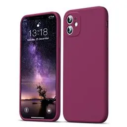 Produktbild: GOODVISH Hülle Kompatibel mit iPhone 11 | Ultra dünn Liquid Silicone Hülle | Kameraschutz und Bildschirmschutz | 360° Voll abgedeckte stoßfeste Handyhülle für iPhone 11-6,1 Zoll | Weinrot
