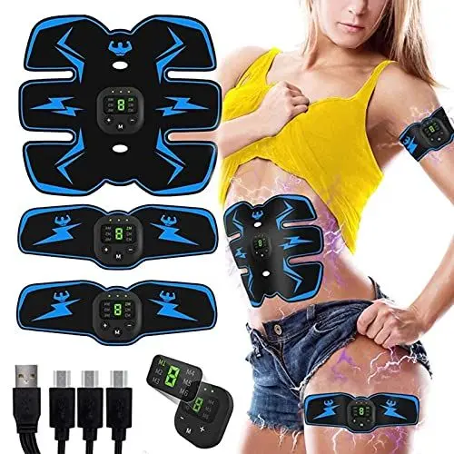 Produktbild: GoodWell EMS Muskelstimulator bauchtrainer Tragbarer Muskelstimulator mit 6 Modi & 9 Intensitäte,für Bauch,Arm,Bein-Fitness Trainings Gang