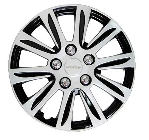 Produktbild: Goodyear Radkappen Laredo, 16 Zoll, aus Spezial-ABS-Qualitätskunststoff, schlagfest, zweischichtige Metallic-Lackierung, überlackierbar, schwarz-silber, 4 Stück