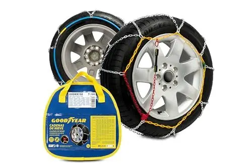 Produktbild: Goodyear Satz von 2 x 9mm Metall Auto Schneeketten Größe 100 mit automatischem Spanner