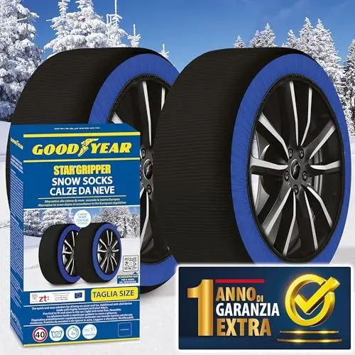 Produktbild: Goodyear Schneesocken Star Gripper Zugelassen Italien EN 16662-1:2020 Zwei Schneeketten aus Stoff für Auto Snow Sock Größe XXL