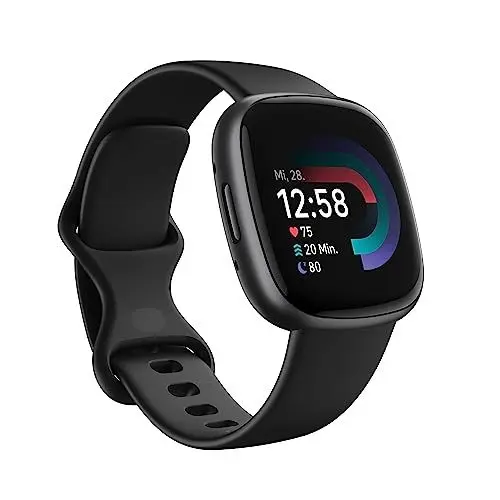 Produktbild: Google Fitbit Versa 4 – Smartwatch Damen / Herren – Fitness-Tracker mit integriertem GPS und Telefonfunktion, 6 Tage Akkulaufzeit, 40+ Trainingsmodi – Fitnessuhr kompatibel mit Android / iOS