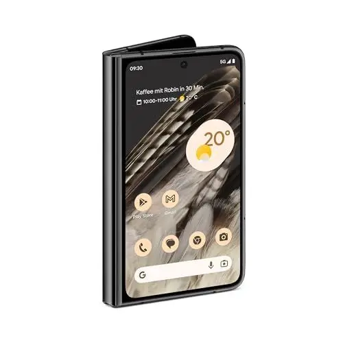 Produktbild: Google Pixel Fold – Android-5G-fähiges-Smartphone ohne SIM-Lock mit Tele- und Ultraweitwinkelobjektiv – Faltbares Display – Freihändig Videos ansehen und erstellen – Obsidian, 512GB