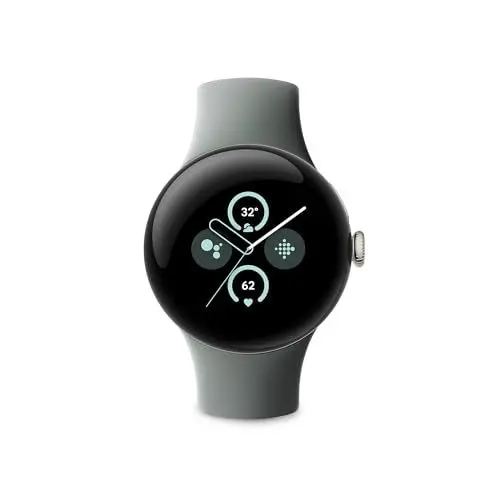 Produktbild: Google Pixel Watch 2 - das Beste von Google und Fitbit – Herzfrequenzmessung, Stressmanagement, Sicherheitsfunktionen – Android – Aluminiumgehäuse in Champagne Gold – Sportarmband in Hazel – WLAN