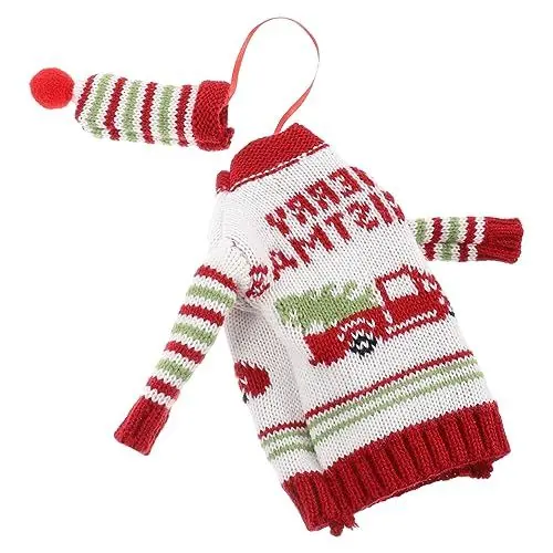 Produktbild: GOOHOCHY 1 Satz Weihnachtsweinflaschen-set Weihnachtsflaschenhüllen Wein-geschenkflaschenhüllen Weihnachtliche Flaschendekore Weinflaschenaufsätze Hüte Weihnachten Garn Dekorative Flasche
