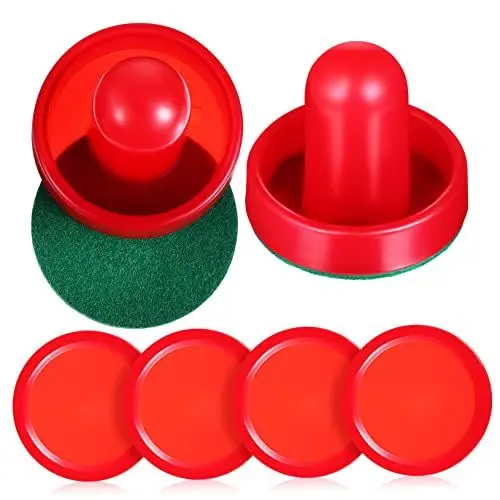 Produktbild: GOOHOCHY Eishockey-Pucks Und Schieber Für Tischspiele Ersatzpucks Mit Pads Gleitende Slider Für Eishockey-Spiele Zubehörset Mit Griffen