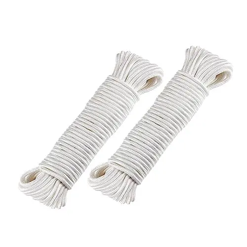 Produktbild: GOOHOCHY 2St handgefertigtes Seil entkerntes Nylonseil gebundenes Seil Camping-Nylonseil Nylon Schnur weiße Schnur seilspanner Seil für Campingwerkzeuge Outdoor-Zeltseil draussen Kordelzug