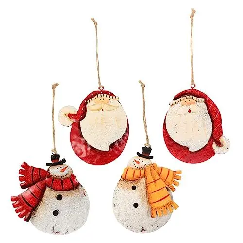 Produktbild: Amosfun 4 Stück Weihnachtsschmuck Christbaum anhänger Tannenbaum anhänger baumanhänger Weihnachten Weihnachtsbaum-Hängeanhänger Dekor Christbaumschmuck Modellieren Eisen