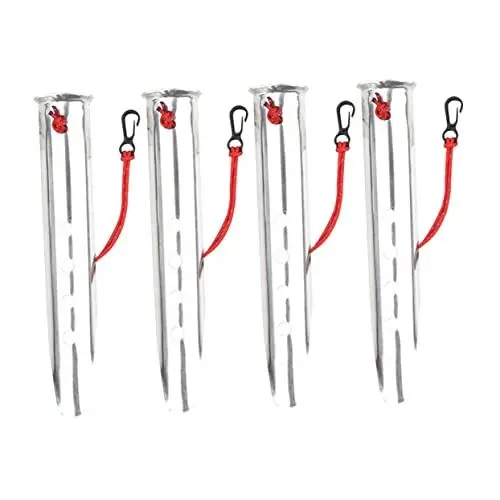 Produktbild: GOOHOCHY 4-teiliges Zeltheringe-Set für Schnee und Sand aus Aluminium U-förmige Heringe für Campingzelte mit Loch zum einfachen Entfernen für Strand und Schneefeld
