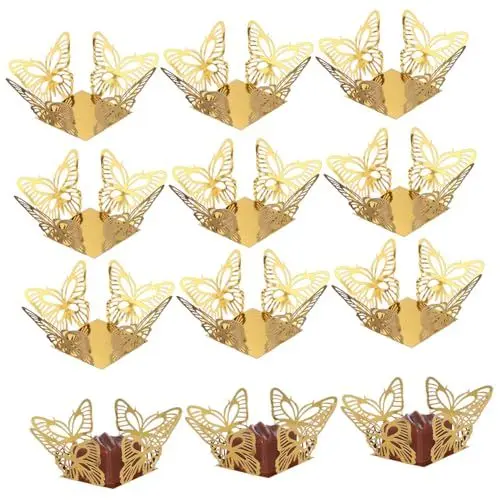 Produktbild: GOOHOCHY 50 Pcs Doppelseitige Cupcake Liner Trüffel Wrapper Schokolade Box
