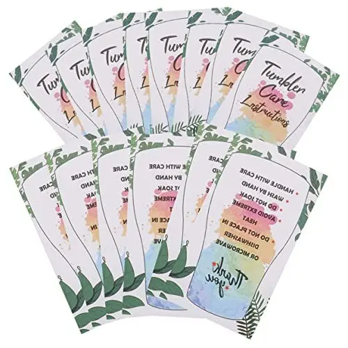 Produktbild: GOOHOCHY 50stücke Pack Etiketten Zur Glasbecher-pflegeanleitung Karten Zur Becher-pflegeanleitung Pflegehinweise Für Trinkgläser