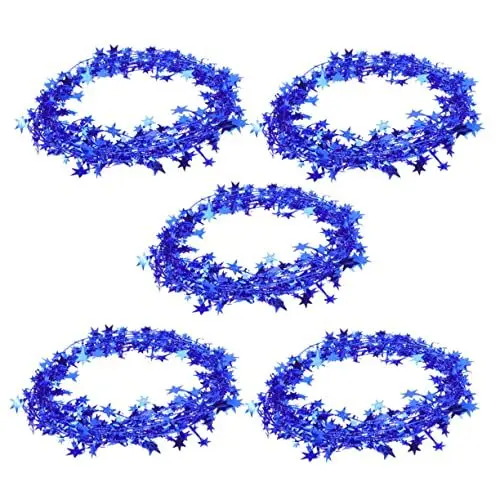 Produktbild: GOOHOCHY Weihnachtsdekorationen 5pcs Rattan Stern Girlande Weihnachtsbaum