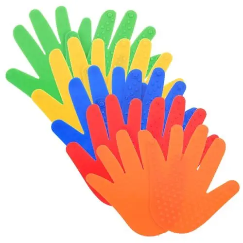 Produktbild: GOOHOCHY 5 Paare Hand-Bodenmarkierungen Markierungen für Sportübungen Sporttrainings-Teppichmarker Feldmarkierungen rutschfest Tennis Fußball Training Applikationen Kleinkind das Schild PVC
