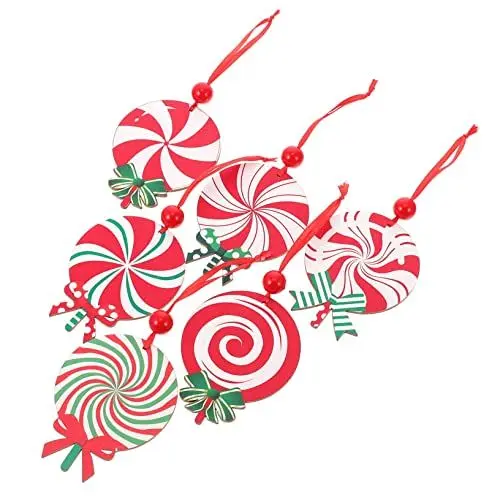 Produktbild: GOOHOCHY 6 Stück Zuckerstangen-Dekorationen Für Zuhause Party Süßigkeiten- Lollipop-Stil Festliche Hängeornamente