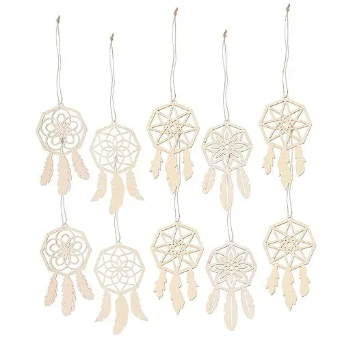 Produktbild: GOOHOCHY Fringe Trim 40 Stück Fransenbesatz Wandbehang Dekor Makramee-Wandbehang Traumfänger-Set Für Zimmer Wandbehang Traumfänger Zimmer-Traumfänger Leere Traumfänger-Suite Holz Büromode