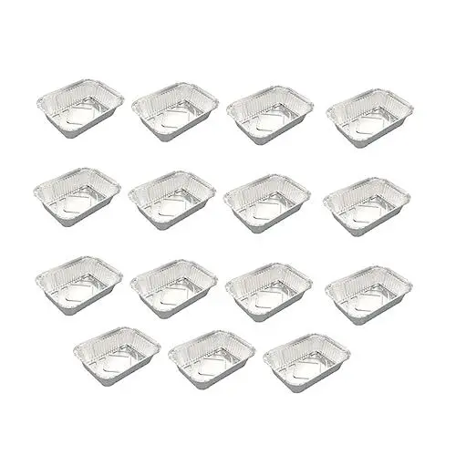 Produktbild: GOOHOCHY 15stücke Grillfolie Quadratisch Edelstahlblech Aus Alufolie Backform Für Drinnen Und Draußen Serviertablett Mit Glatten Kanten Ofenform Für Grillen Und Party