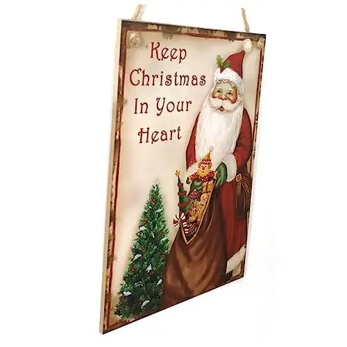 Produktbild: GOOHOCHY Weihnachten wanddeko Weihnachts wanddeko holzdeko Weihnachten weihnachtswanddeko Weihnachtsschild aus Holz winterliche Türdekoration hölzern Auflistung das Schild