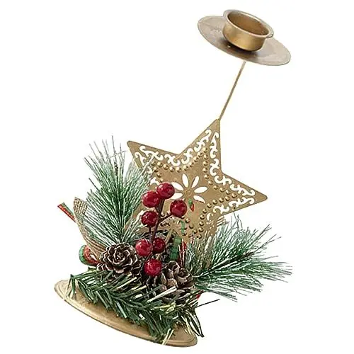Produktbild: GOOHOCHY Weihnachtskerzenhalter Dekorativer Kerzenständer Weihnachtliche Tischdekoration Party Kerzenhalter Weihnachtsdeko Teelichthalter