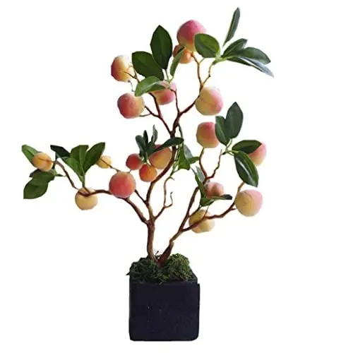 Produktbild: GOOPEEG Kunstpflanze Groß Simulation Obst Bonsai Künstliche Baum Gefälschte Pfirsichbaum Bonsai Künstliche Pflanzen Wohnzimmer Home Desktop Dekoration Pflanzen Künstlicher