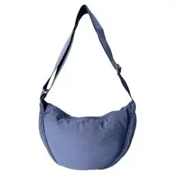 Produktbild: GoPaw Damen Halbmond Crossbody Schultertasche, Hobo Halfmoon Bag, Nylon Crossbody Bag Damen Halbmond Schultertasche mit verstellbarer Schultergurt, Einfarbige (Blau)