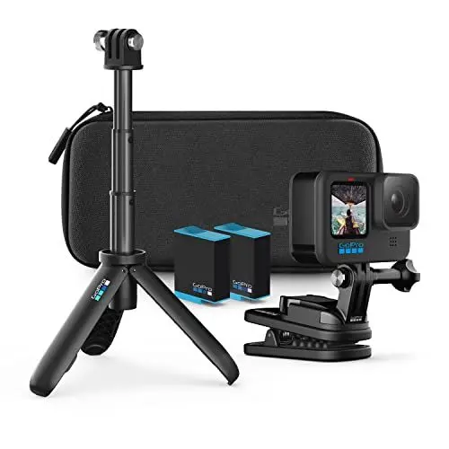 Produktbild: GoPro HERO10, 5K, Black Bündeln - Enthält magnetischen Drehclip, wiederaufladbare Akku (2), Shorty (Stativ + Griff) und Tragetasche