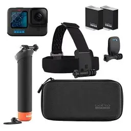 Produktbild: GoPro HERO11 Schwarzes Zubehörpaket – Enthält zusätzlichen Enduro-Akku (insgesamt 2), The Handler (schwimmender Handgriff), Kopfband + Quick Clip und Tragetasche