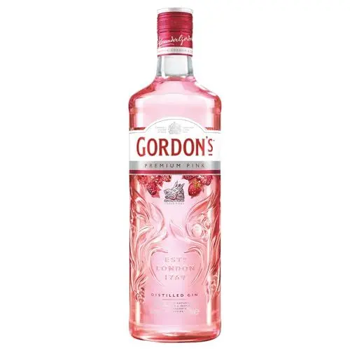 Produktbild: Gordon's Pink Gin | Premium destilliert | Erfrischend köstlich | mit Erdbeer- und Himbeergeschmack | handgefertigt in England | 37,5% vol | 700 ml Einzelflasche |