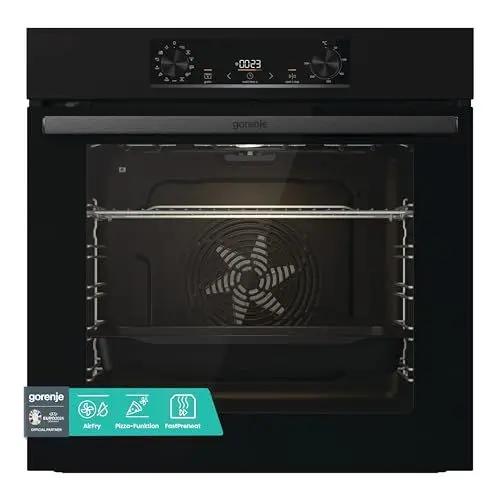 Produktbild: Gorenje BPS 6737 E02B Einbau-Backofen, 77 Liter, Pyrolyse, Heißluft, ExtraSteam, Gentle Close & Open, AirFry, PerfectGrill, PizzaMode 300°C, ChildLock, schwarz