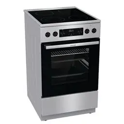 Produktbild: Gorenje GECS5C70XPA Elektro-Standherd mit Glaskeramik-Kochfeld / 50cm / 70 Liter/GentleClose/Schnellaufheizung/AirFry/ExtraSteam/Pizzamodus 300°C/Teleskopauszüge/AquaClean/BräterZone/schwarz
