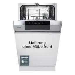 Produktbild: Gorenje GI 520 E15X Teilintegrierbarer Geschirrspüler / 45cm / 9 Maßgedecke / 5 Programme / 1h Reinigungsprogramm / höhenverstellbarer Oberkorb / vollständiger Überlaufschutz, Eingebaut, Edelstahl