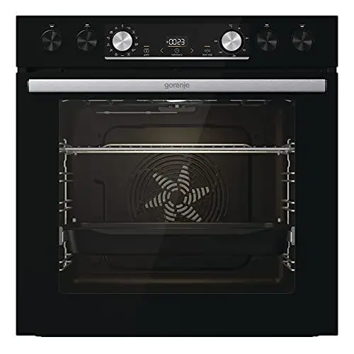 Produktbild: Gorenje OptiBake Black Set 5 Herd-Set mit Induktionskochfeld, 77L, Made in Europe, AquaClean, ExtraSteam, AirFry, PizzaMode 300°C, PerfectGrill, Teleskopauszüge, schwarz