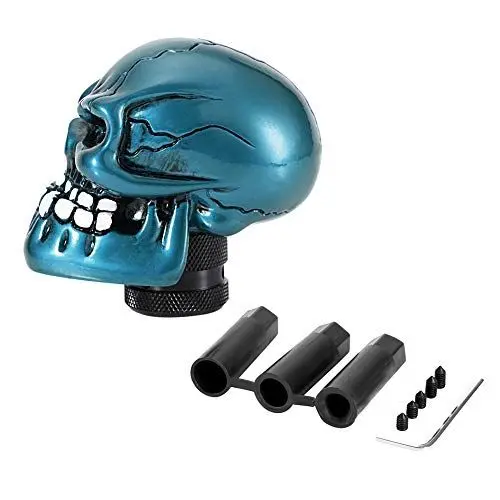 Produktbild: Gorgeri Skelettsch?del Kopf Auto Modified Getriebe Schaltknauf Stick Hebel Schaltknüppel Universal Cyan - Totenkopf Getriebe Schaltknauf, Totenkopf Schaltstick