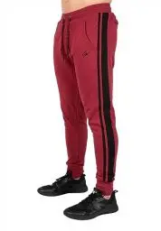 Produktbild: Gorilla Wear Banks Pants - Rot/Schwarz - zum Sport Freizeit Arbeit Outdoor Bequem Joggen Baumwolle Polyester Laufen Streifen auf den Beinen Starker Halt mit Logo eng, XXL