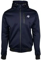 Produktbild: Gorilla Wear Glendale Softshell Jacket - blau - leichte Trainingsjacke winddicht mit Logo bequem zum Sport Alltag Training Workout Reissverschlusstasche Logo auf den Ärmel Langarm aus Polyester, L