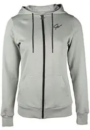 Produktbild: Gorilla Wear Pixley Zipped Hoodie - hellgrün - leicht funktionell Oberteil Pullover mit Logo Reissverschluss zum Sport Alltag Freizeit Workout Training bequem atmungsaktiv aus Baumwolle Polyester, M