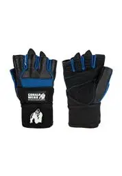 Produktbild: Gorilla Wear - Dallas Wrist Wrap Gloves - Schwarz/Blau - Bodybuilding und Fitness Accessoires für Damen und Herren Logo Unterstützung besserer Halt, 3XL