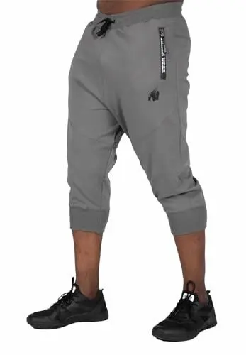Produktbild: Gorilla Wear - Knoxville 3 4 Sweatpants - Grau - Jogginghose Absolute Bewegungsfreiheit zum Sport Bodybuildung mit Logo leicht und bequem, S Schwarz