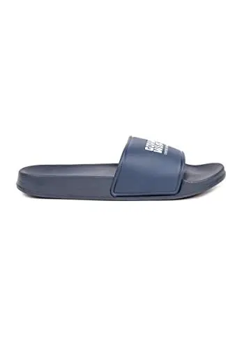 Produktbild: Gorilla Wear - Pasco Slides - Blau - Freizeit Bequem rutschfest unisex mit Logo für maximale Bewegungsfreiheit aus PU und EVA Badesandalen, 42