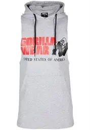 Produktbild: Gorilla Wear - Rogers Hooded Tank Top - Grau - Bodybuilding Sport Alltag Freizeit mit Logo Aufdruck leicht und bequem für optimale Bewegung aus Baumwolle, M