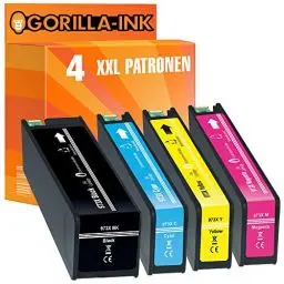 Produktbild: Gorilla-Ink 4X Druckerpatronen kompatibel mit HP 973X HP973 973 XL für PageWide Pro MFP 477dw 577dw 452dw 477dn 452dn 577z 552dw Multipack (schwarz, Cyan, Magenta, Yellow, 4-Pack)