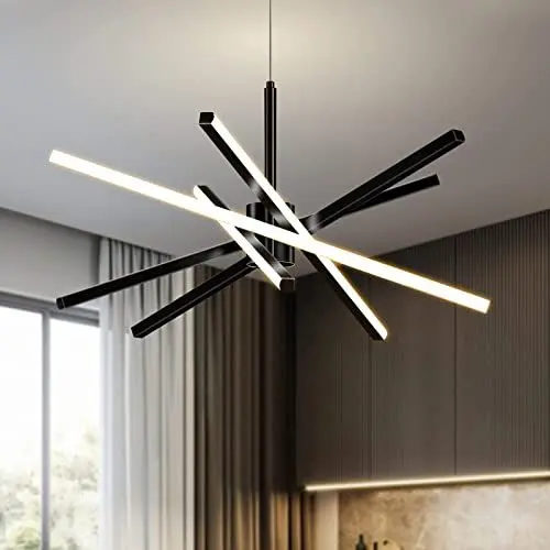 Produktbild: Gorssen LED Pendelleuchte Esstisch, Dimmbare Hängelampe, 82W Höhenverstellbar, 3000K-6000K Moderne Deckenleuchte Kronleuchter für Esszimmer Büro Wohnzimmer