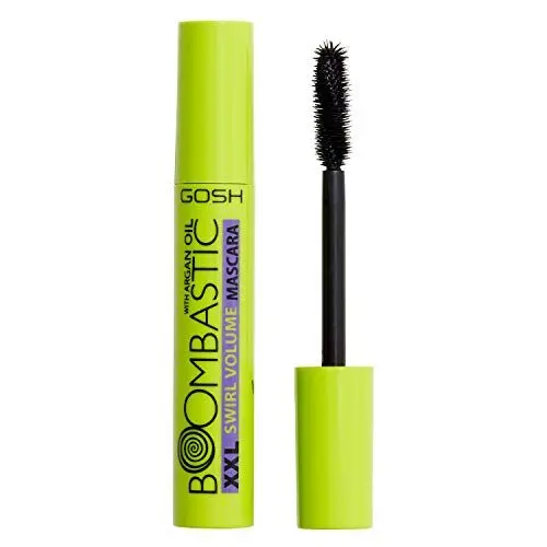 Produktbild: GOSH Boombastic Swirl Mascara mit Arganöl & Bambusextrakt für Pflege, Schwung & XXL Volumen I präzise definierte, extra lange Wimpern ohne Klumpen I parfümfreie Wimperntusche I 001 Black