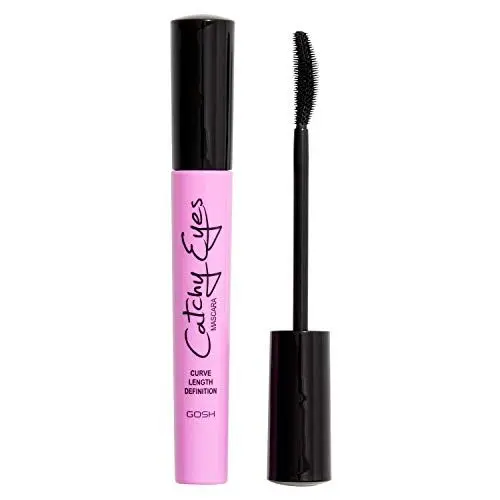 Produktbild: GOSH Catchy Eyes Mascara für geschwungene & definierte Wimpern, ohne Verkleben I intensiv schwarze Wimperntusche I für den perfekten Cat Eye Effekt I parfümfrei & hautverträglich I 001 Black