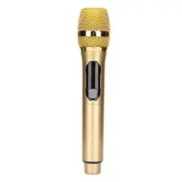 Produktbild: Goshyda Drahtloses Mikrofon, Kabelloses Karaoke-Bluetooth-Handmikrofonsystem, mit Intelligenter LED-Bildschirmanzeige, Stabiles Signal, für Heimkonferenzen Im Freien, für Phone Pad TV(Gold)