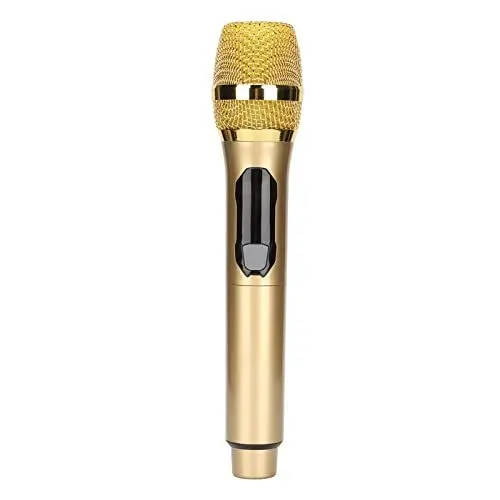 Produktbild: Goshyda Drahtloses Mikrofon, Kabelloses Karaoke-Bluetooth-Handmikrofonsystem, mit Intelligenter LED-Bildschirmanzeige, Stabiles Signal, für Heimkonferenzen Im Freien, für Phone Pad TV(Gold)