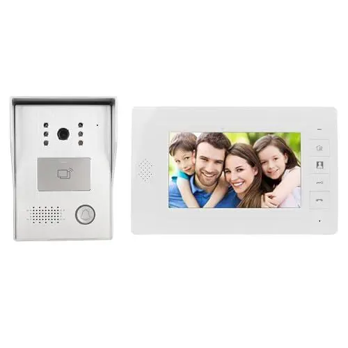 Produktbild: Goshyda Kabelgebundenes Video-Gegensprechsystem, Video-Türklingelkamera mit 7-Zoll-TFT-Display, Nachtsicht-Video-Türsprechanlage, für Villa Home Office Apartment (EU-Stecker)