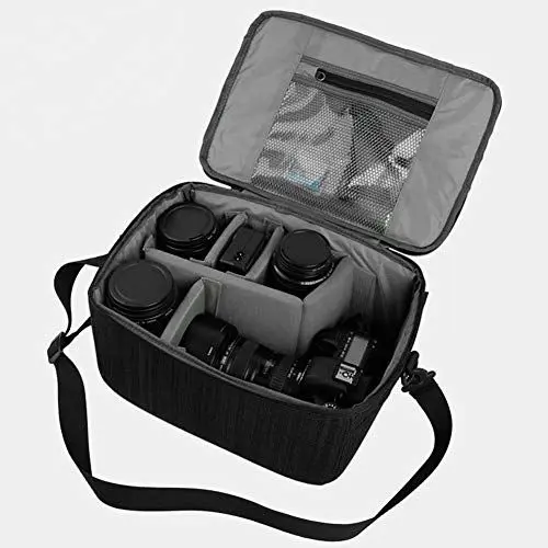 Produktbild: Goshyda Kameratasche, Tragbares Nylon Verstellbares Wasserdichtes DSLR-Kameraobjektiv Tasche mit Großer Kapazität, Schutzhülle für Kamera, Objektiv, Fotoartikel(Schwarz)